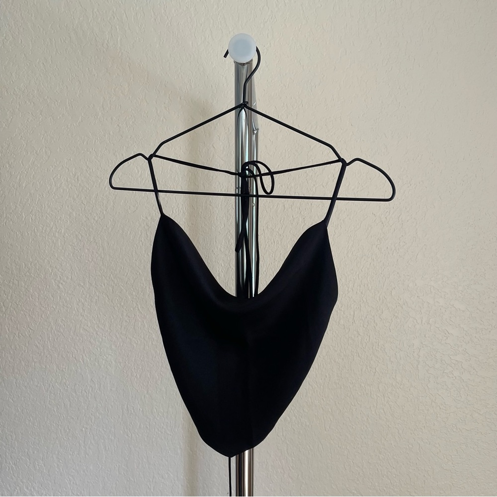Black Scarf Top with Ties